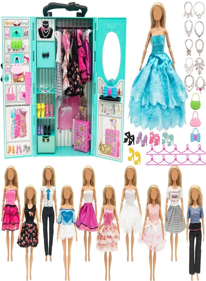 SOTOGO 41 Pieces Doll Clothes and Accessories for 11.5 Inch Dolls Clothes Include 11 Sets Dolls Fashion Handmade Doll Dresses and Accessories - Image 1